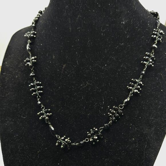 "5/$25" Adjustable Black Beaded Witchy Victorian Necklace - Picture 4 of 7